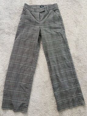 Express Women's Plaid Boot Cut Pants in Brown and Black